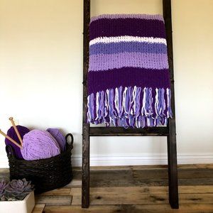 Artisan Knit Full Blanket with Fringe